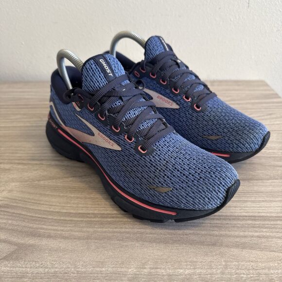 Brooks Ghost 15 Womens Size 8 Blue Pink Black Athletic Running Shoes Sneakers - Picture 2 of 11